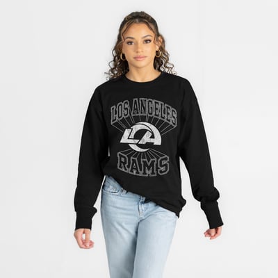 Los Angeles Rams Gameday Couture Women's Spotlight Oversized Long Sleeve T-Shirt - Black