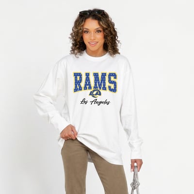 Los Angeles Rams Gameday Couture Women's Sweet Spot Oversized Long Sleeve T-Shirt - White