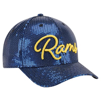 Los Angeles Rams New Era Women's Sequin Script 9FORTY Adjustable Hat - Blue