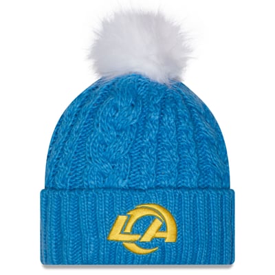 Los Angeles Rams New Era Women's Single Knit Hat with Pom - Royal