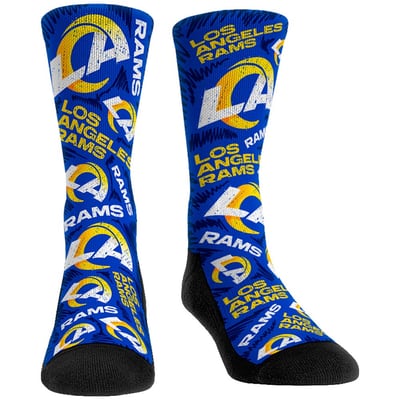 Los Angeles Rams Rock Em Socks Women's Logo Sketch Crew Socks