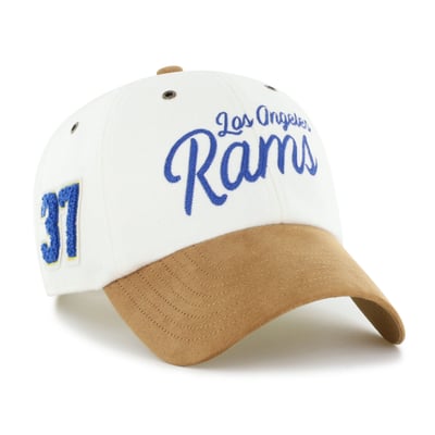 Los Angeles Rams Stoney Clover Lane x '47 Women's Cursive Clean Up Adjustable Hat - Cream/Tan