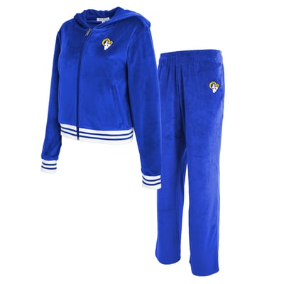  Los Angeles Rams WEAR by Erin Andrews Women's Velour Track Suit - Royal