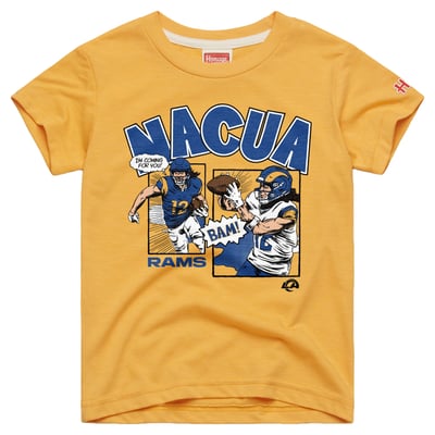 Puka Nacua Los Angeles Rams Homage Youth Player Graphic Tri-Blend T-Shirt - Gold