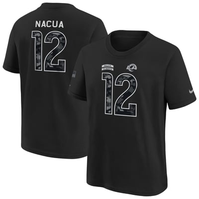 Puka Nacua Los Angeles Rams Nike Youth 2026 Salute to Service Name & Number T-Shirt  - Black