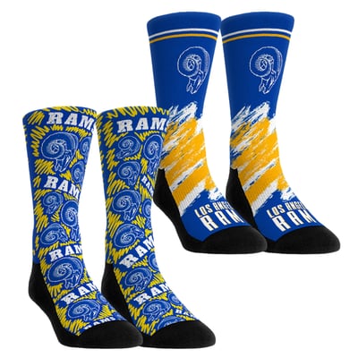  Los Angeles Rams Rock Em Youth Throwback Two-Pack Crew Socks Set - Blue