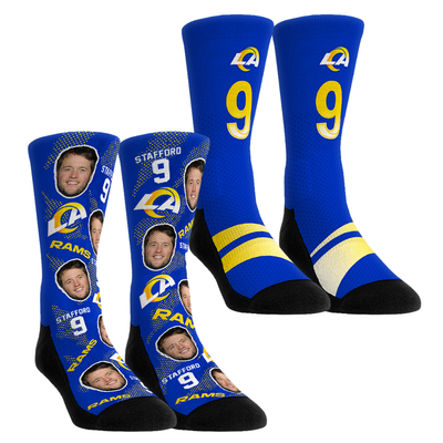 Matthew Stafford Los Angeles Rams Rock Em Youth Player Football Guy Two-Pack Crew Sock Set