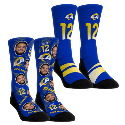 Puka Nacua Los Angeles Rams Rock Em Youth Player Football Guy Two-Pack Crew Sock Set