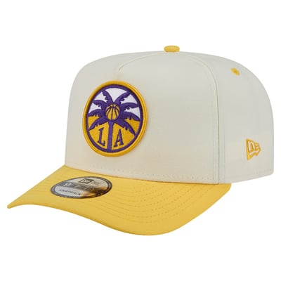 Los Angeles Sparks New Era Wordmark 9FIFTY A-Frame Snapback Hat - White/Gold