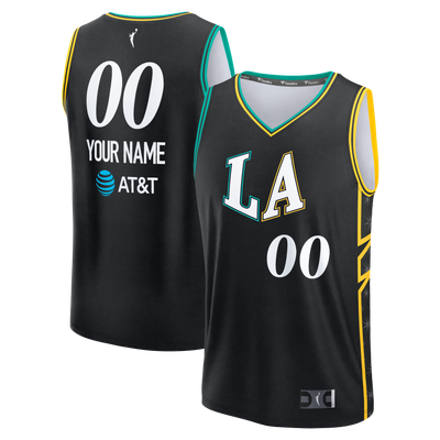 Los Angeles Sparks Fanatics Youth Fast Break Custom Jersey - Rebel Edition - Black