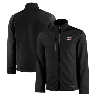  Louisiana Ragin' Cajuns Cutter & Buck Evoke Eco Softshell Recycled Full-Zip Jacket - Black