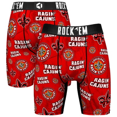 Louisiana Ragin' Cajuns Rock Em All Over Logo Boxer Briefs - Cardinal