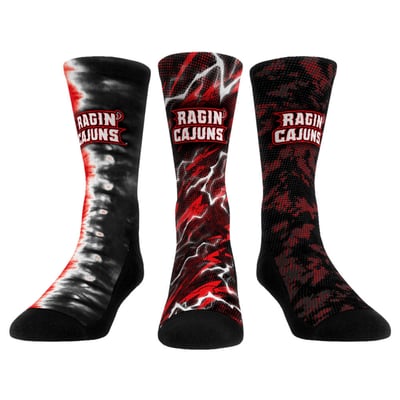 Louisiana Ragin' Cajuns Rock Em Unisex Three-Piece Team Tones Crew Socks Set