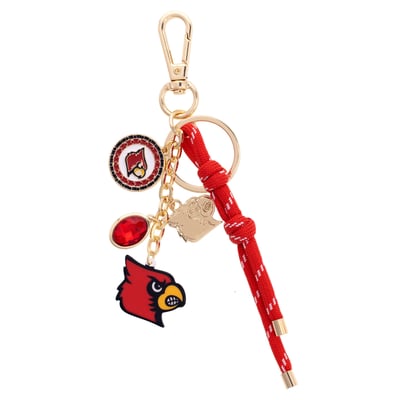 Louisville Cardinals CANVAS Style 18k Gold-Plated Cluster Bag Charm