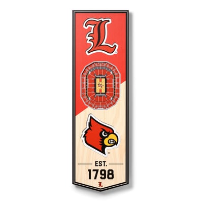 Louisville Cardinals Fanpoint 6'' x 19'' 3D StadiumView Banner