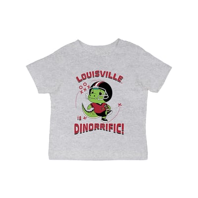 Louisville Cardinals Vive La Fete Infant Dinorrific T-Shirt - Gray