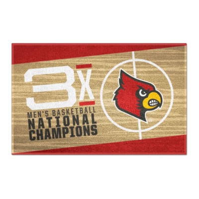 Louisville Cardinals Logo Brands Men's Basketball National Champions 19" x 30" Dynasty Starter Mat