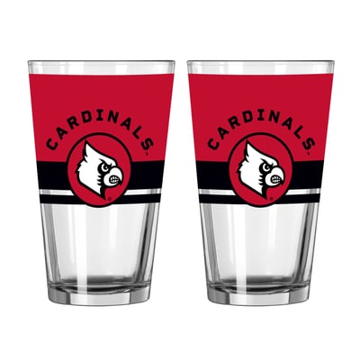 Louisville Cardinals Logo Brands Two-Piece 16oz. Horizon Pint Glass Set