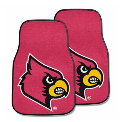 Louisville Cardinals Logo Brands Two-Piece Carpet Car Mat Set