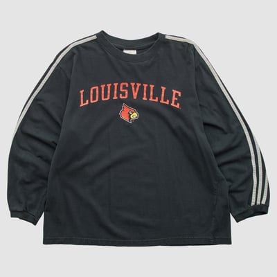 Louisville Cardinals Adidas 2000s Long Sleeve T-shirt - Black - L by Fanatics Real Vintage
