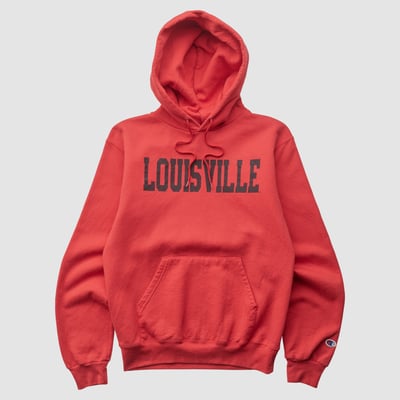 Louisville Cardinals Champion 2000s Hooded Pullover Sweatshirt - Red - S by Fanatics Real Vintage