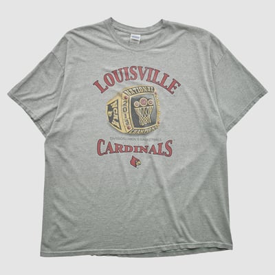 Louisville Cardinals Gildan 2013 T-shirt - Heather Gray - 2XL by Fanatics Real Vintage