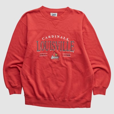 Louisville Cardinals Lee Apparel 2000s Pullover Sweatshirt - Red - M by Fanatics Real Vintage