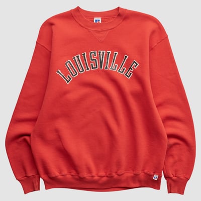 Louisville Cardinals Russell 90s Pullover Sweatshirt - Red - S by Fanatics Real Vintage