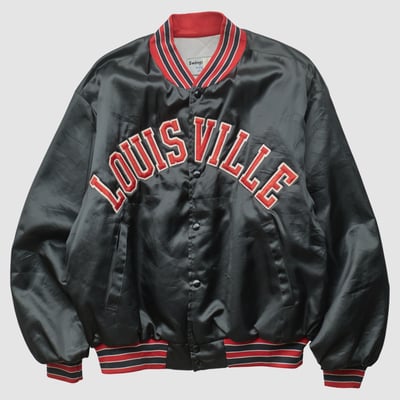 Louisville Cardinals Swingster 90s Full Snap Jacket - Black - L by Fanatics Real Vintage