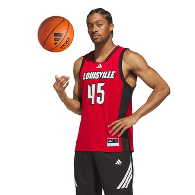 #45 Louisville Cardinals adidas Away Swingman Jersey - Red