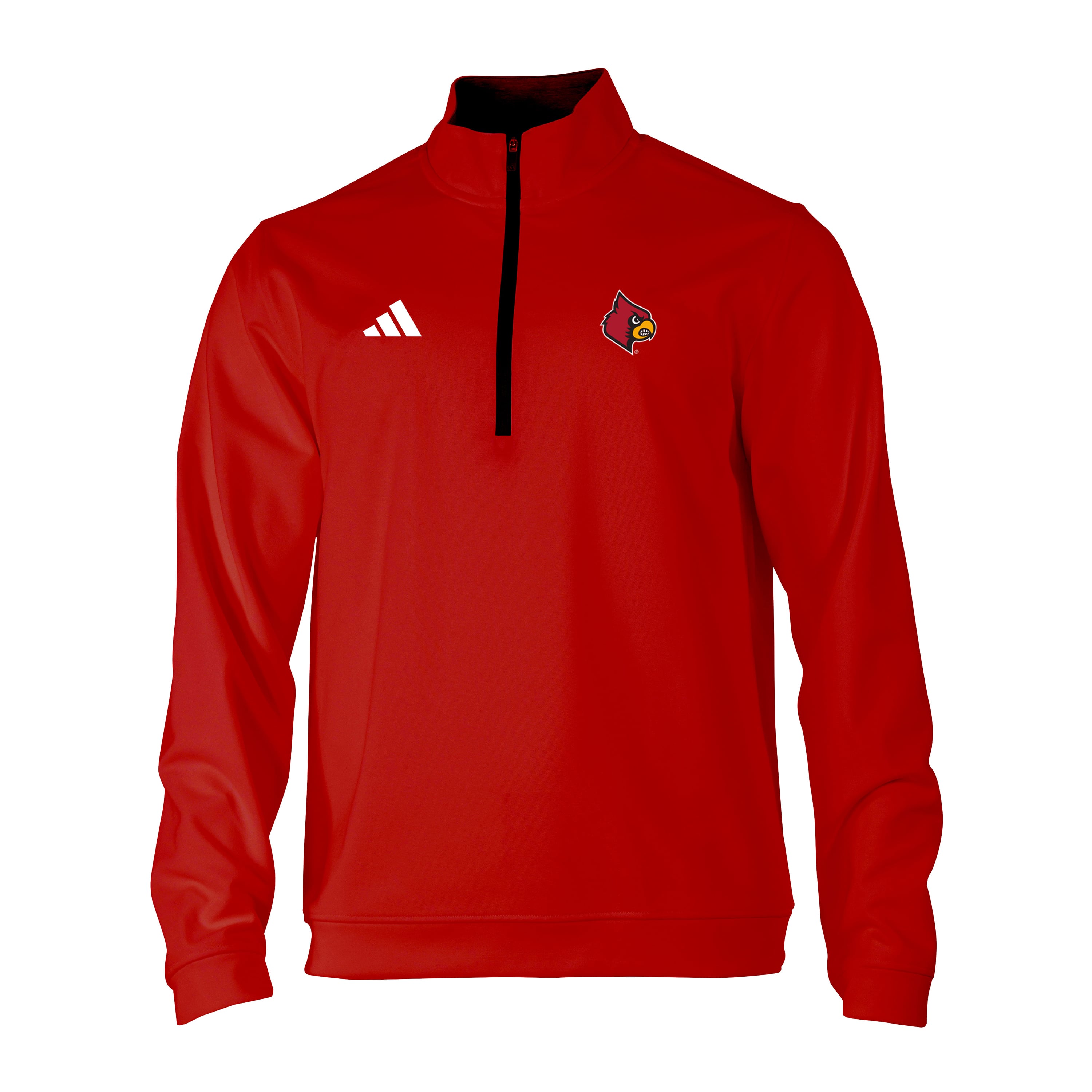 adidas Louisville Cardinals Red Elevated Tri-Blend Quarter-Zip Pullover