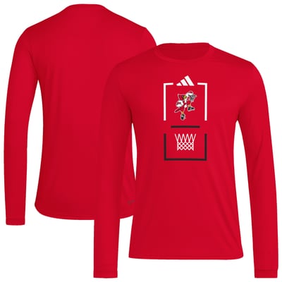  Louisville Cardinals adidas On-Court Pregame Long Sleeve AEROREADY T-Shirt - Red