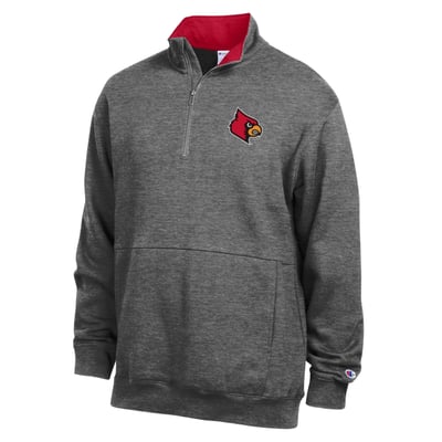  Louisville Cardinals Champion Fleece Quarter-Zip Pullover - Charcoal