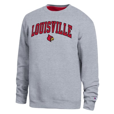  Louisville Cardinals Champion Arch Sweatshirt - Heather Gray