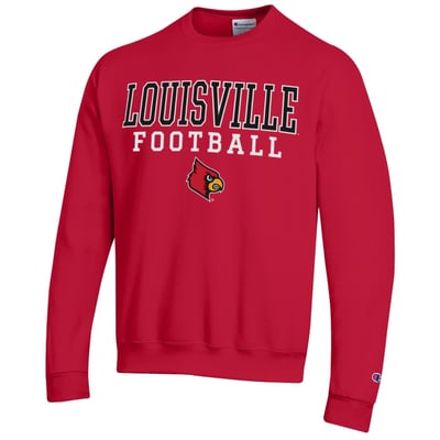 Louisville Cardinals Champion Football Stack Sweatshirt - Red