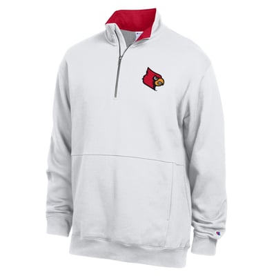  Louisville Cardinals Champion Fleece Quarter-Zip Pullover - White