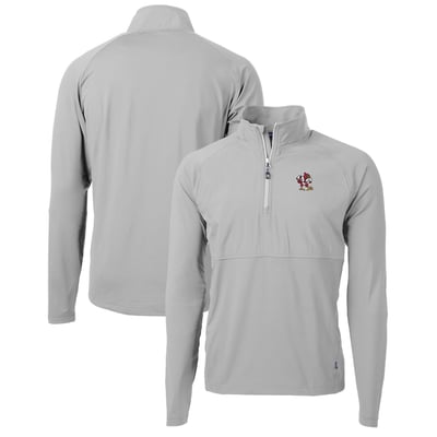 Louisville Cardinals Cutter & Buck Adapt Eco Knit Hybrid Recycled Quarter-Zip Pullover Top - Gray