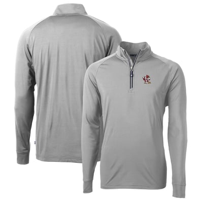 Louisville Cardinals Cutter & Buck Adapt Eco Knit Stretch Recycled Quarter-Zip Pullover Top - Gray