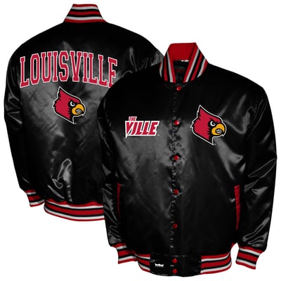 Louisville Cardinals Franchise Club Satin Full-Snap Jacket - Black