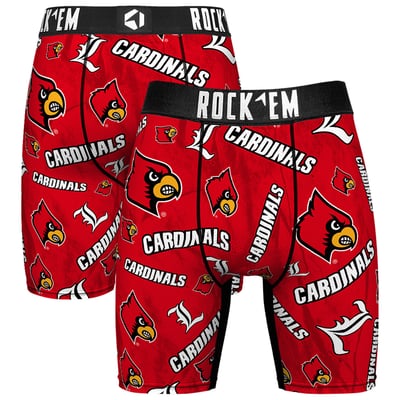  Louisville Cardinals Rock Em All Over Logo Boxer Briefs - Red