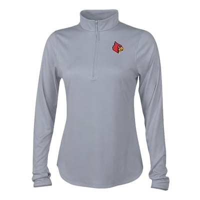  Louisville Cardinals Columbia Women's Fairway Breeze Quarter-Zip Pullover - Gray