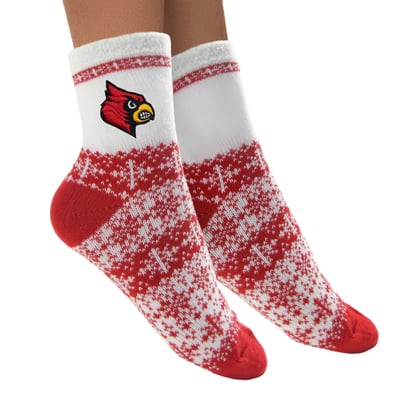 Louisville Cardinals ZooZatz Women's Holiday Quarter-Length Socks