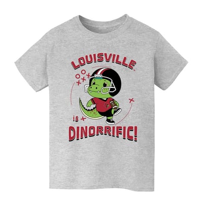 Louisville Cardinals Vive La Fete Youth Dinorrific T-Shirt - Gray