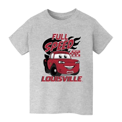  Louisville Cardinals Vive La Fete Youth Full Speed T-Shirt - Gray