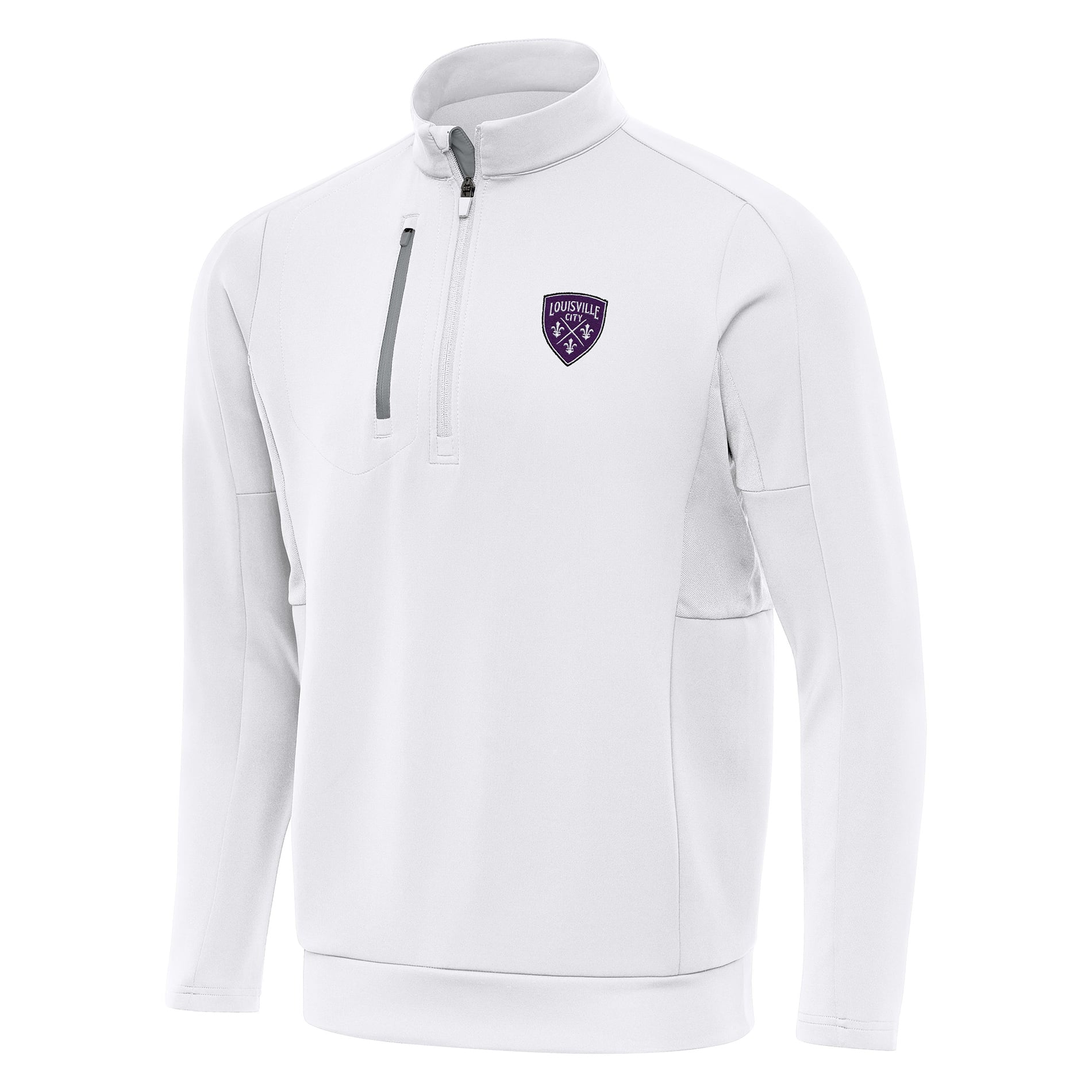 Antigua Louisville City FC White Generation Quarter-Zip Pullover