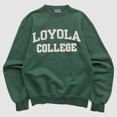 Loyola Greyhounds Champion 2000s Pullover Sweatshirt - Green - XXS by Fanatics Real Vintage