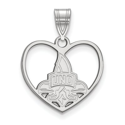 New Orleans Privateers Women's Sterling Silver Logo Heart Pendant