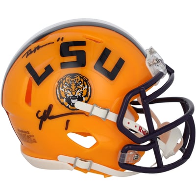 Brian Thomas Jr. & Malik Nabers LSU Tigers Autographed Fanatics Authentic Riddell Speed Mini Helmet