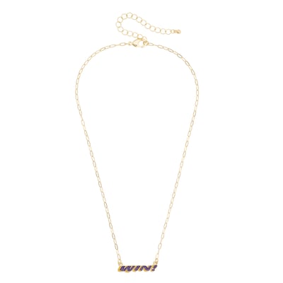 LSU Tigers CANVAS Style Gold-Plated Pavé Outline Necklace