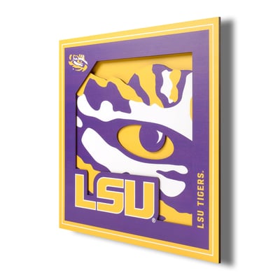 LSU Tigers Fanpoint 12'' x 12'' 3D Logo Wall Art